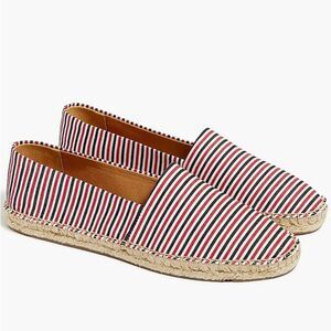 J Crew Women’s 9.5 Striped canvas slip-on espadrilles